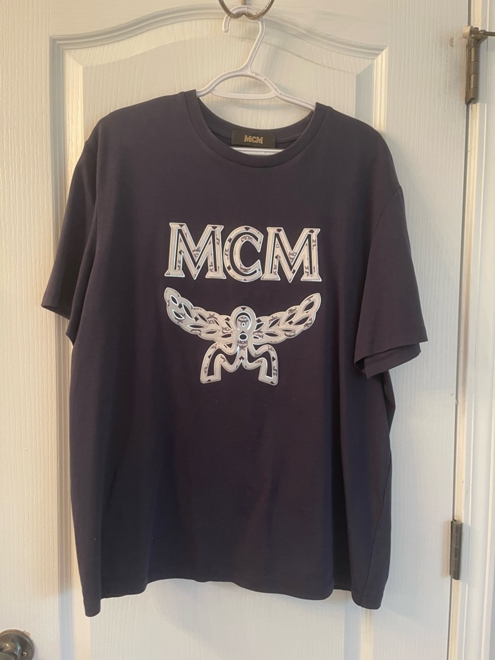 MCM Men's Dark Blue Logo Graphic Tee